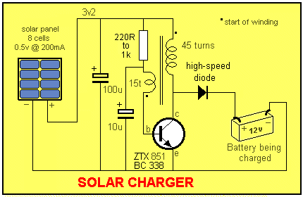 Solar Charger fluorescent wiring diagram with photocell 
